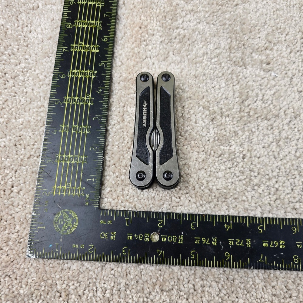 Husky Multi-Tool Silver‎ Black Folding Pliers Stainless Steel Pocket Tool